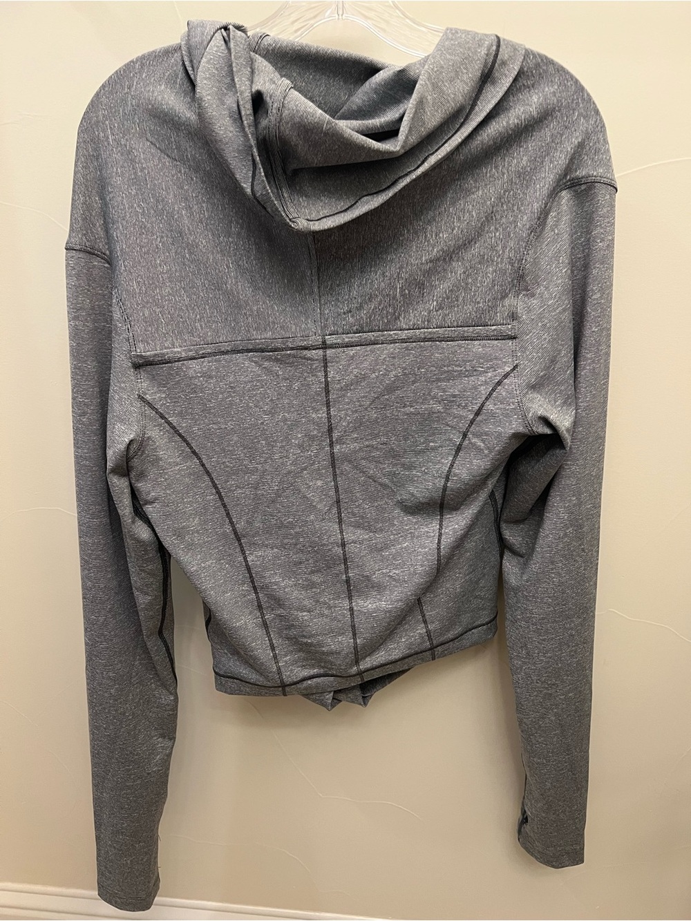 Women's Gray Hooded Draped Front Cardigan Sweater - Picture 3 of 5